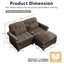 LLappuil 69" Loveseat Sofa, Modular Sectional Couch with Movable Ottoman, Cloud Chenille Sofa Couch for Living Room