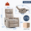 LLappuil Recliner Chair, 360° Swivel Massage Recliner Chair with Heat, Nursery Glider Rocker Recliner Chair for Living Room, Bedroom, Chenille Khaki