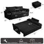 LLappuil Pull Out Sofa Bed Queen Size, 85" Loveseat Sofa with Movable Ottoman, USB Charging Port, Corduroy Sofa Couch Convertible Sofa Bed for Living Room Black