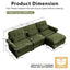 LLappuil 98" Sectional Sofa, L Shaped Modular Sectional Couch with Movable Ottoman, Cloud Chenille Sofa Couch for Living Room