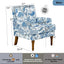 LLappuil Accent Chair, Mid-century Floral Armchair with Nailhead Trim, Solid Wood Legs, Living Room Single Sofa Chair Reading Chair