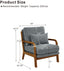 LLappuil Accent Chair, Mid-Century Modern Reading Single Sofa Chair for Living Room Light Gray