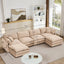 LLappuil Modular Sectional Sofa, Sectional Couch with 2 Movable Ottoman, Chenille 6 Seat Cloud Sofa Couch for Living Room Brown