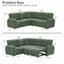 LLappuil 85" x 85" Sectional Sofa, L Shaped Sectional Couch with Pull Out Sofa Bed, Convertible Sofa Bed with Hidden Storage, Polyester Fabric 5 Seat Sofa Couch for Living Room