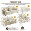 LLappuil Modular Sectional Sofa, 6 Seat Velvet Sofa with Ottoman for Living Room Beige