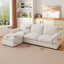 LLappuil Sectional Sofa, Cloud Sectional Couch with Movable Ottoman, 4 Seat Chenille Sofa Couch for Living Room Beige