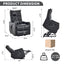 LLappuil Power Lift Recliner Chair, 8‑Point Vibration Massage Reclining Chair with Heat, Faux Leather Reading Chair with Side Pocket, USB Charge Port, Remote Control for Living Room