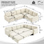 LLappuil Sectional Sofa, Sectioanl Couch with Pull Out Sofa Bed King Size, Chenille Sofa Conertible Sofa Bed for Living Room