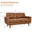 LLappuil 65" Loveseat Sofa, Love Seat Small Sofa Couch for Living Room, Bedroom, Compact Space, Foil Fabric Brown
