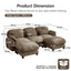 LLappuil 104" Sectional Sofa, L Shaped Modular Sectional Couch with Movable Ottoman, Cloud Chenille Sofa Couch for Living Room