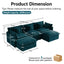 LLappuil 104" Sectional Sofa, Modular Sectional Couch with Double Movable Ottoman, Chenille Cloud Sofa Couch for Living Room