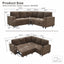 LLappuil 76" x 76" Sectional Sofa, Sectional Couch with Pull Out Sofa Bed Twin Size, 4 Seat Sofa Couch with Cup Holders & Side Pocket Convertible Sofa Bed for Living Room, Polyester Brown