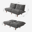 LLappuil 71" Corduroy Futon Convertible Sofa Bed, Loveseat Sleeper Sofa Couch for Living Room Apartment Gray