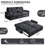LLappuil 77" Pull Out Sofa Bed Queen Size, Loveseat Sofa Convertible Sleeper Sofa Bed, Flannelette Fabric Sofa Couch for Living Room Gray