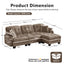 LLappuil 101" Sectional Sofa, Modular Sectional Couch with Movable Ottoman, Chenille Cloud Sofa Couch for Living Room