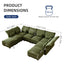 LLappuil Modular Sectional Sofa, Sectional Couch with Adjustable Arms Backs & Storage Seat, Oversized Corduroy Sofa Couch for Living Room Green