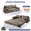 LLappuil 80" Corduroy Sofa, Pull Out Sofa Bed King Size, Loveseat Sofa Convertible Sofa Bed for Living Room