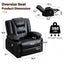 LLappuil Recliner Chair, 360° Swivel Massage Recliner Chair with Heat, Nursery Glider Rocker Recliner Chair with Cup Holders, USB Charge Port, Side Pockets for Living Room, Bedroom Black