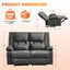 LLappuil Loveseat Recliner Chair, Massage Recliner Chair with Heating, Manual Oversized Recliner Home Theater with Cup Holders, Side Pocket for Adults