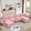 LLappuil Modular Sectional Sofa, Sectional Couch with 2 Movable Ottoman, Chenille 6 Seat Cloud Sofa Couch for Living Room Pink