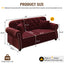 LLappuil Loveseat Sofa, Velvet Chesterfield Sofa for Living Room Red