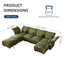 LLappuil Modular Sectional Sofa, Sectional Couch with Adjustable Arms Backs & Storage Seat, Oversized Corduroy Sofa Couch for Living Room Green