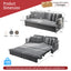 LLappuil Pull Out Sofa Bed Queen Size, 68" Loveseat Sofa with Bluetooth Speakers, USB Ports, Side Pockets, Corduroy Sofa Couch Convertible Sofa Bed for Living Room Gray