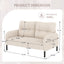 LLappuil Loveseat Sofa, 47" Small Couch, Love Seat Corduroy Sofa Couch for Compact Space Beige