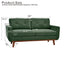 LLappuil 65" Loveseat Sofa, Love Seat Small Sofa Couch for Living Room, Bedroom, Compact Space, Polyester Green