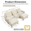 LLappuil 98" Sectional Sofa, U Shaped Modular Sectional Couch with Double Movable Ottoman, Cloud Chenille Sofa Couch for Living Room