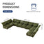 LLappuil Modular Sectional Sofa, Sectional Couch with Adjustable Arms Backs & Storage Seat, Oversized Corduroy Sofa Couch for Living Room Green