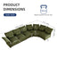 LLappuil Modular Sectional Sofa, Oversiezed Curved Sectional Couch with Storage & Hexagon Seat, Corduroy Sectional Sofa with Adjustable Arms & Backs for Living Room Green