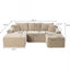 LLappuil Sectional Sofa, 94.5" U Shaped Modular Sectional Couch with Right Chaise, Cloud Courduroy Sofa Couch with Movable Ottoman for Living Room Camel