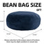 LLappuil 6 Feet Bean Bag Chair, Lazy Sofa Chair for Adults, Memory Foam Bean Bag Chairs with Filler Included for Living Room Bedroom Blue
