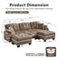 LLappuil 101" Sectional Sofa, Modular Sectional Couch with Double Movable Ottoman, Chenille Cloud Sofa Couch for Living Room
