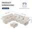LLappuil Modular Sectional Sofa, Sectional Couch with Storage Seat, Oversized Corduroy Sofa Couch with Adjustable Arms Backs for Living Room Beige