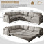 LLappuil Sectional Sofa, 115" Sectional Couch with Pull Out Sofa Bed King Size, 6 Seat Teddy Sofa Convertible Sofa Bed for Living Room Light Gray