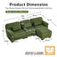 LLappuil 104" Sectional Sofa, L Shaped Modular Sectional Couch with Movable Ottoman, Cloud Corduroy Sofa Couch for Living Room