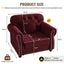 LLappuil Single Sofa Chair for Modular Sectional Sofa, Velvet Reading Accent Chair for Living Room Red