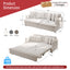 LLappuil Pull Out Sofa Bed Queen Size, 68" Loveseat Sofa with Bluetooth Speakers, USB Ports, Side Pockets, Corduroy Sofa Couch Convertible Sofa Bed for Living Room Beige