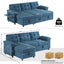 LLappuil 86" Sectional Sofa, Sectional Couch with Pull Out Sofa Bed, Corduroy Sofa Couch Convertible Sofa Bed with Storage Chaise, Small Desktop, Charging Port for Living Room