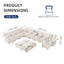 LLappuil Modular Sectional Sofa, Sectional Couch with Storage Seat, Oversized Corduroy Sofa Couch with Adjustable Arms Backs for Living Room Beige
