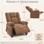 LLappuil Recliner Chair, Power Zero Gravity Chenille Reclining Sofa Chair, Electric Adjustable 90‑160° Recliner Reading Chair for Living Room