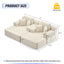 LLappuil 2 Piece Chaise Lounge Chair Indoor, Corduroy Boneless Sofa Bed, Deep Seat Sleeper Couch Reading Chairs, Cloud Sofas Couches for Living Room, No Assembly Required Beige