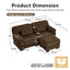 LLappuil 76" Loveseat Sofa, Modular Sectional Couch with Movable Ottoman, Cloud Corduroy Sofa Couch for Living Room