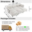 LLappuil Modular Sectional Sofa, Modular Sectional Sofa Convertible Sleeper Sofa Bed, Oversized Deep Seat Chenille Sofa for Living Room