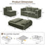 LLappuil Sectional Sofa Bed, Futon Convertible Sofa Bed King Size, Plush Corduroy Loveseat Sofa Couch for Living Room Green