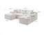 LLappuil Sectional Sofa, 94.5" U Shaped Modular Sectional Couch with Right Chaise, Cloud Courduroy Sofa Couch with Movable Ottoman for Living Room White