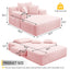 LLappuil Chaise Lounge Chair Indoor, Corduroy Boneless Sofa Bed, Deep Seat Sleeper Couch Reading Chairs, Cloud Sofas Couches for Living Room, No Assembly Required Pink