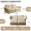 LLappuil Pull Out Sofa Bed Queen Size, Loveseat Sofa Convertible Sofa Bed, Chneille Sofa Couch for Living Room Beige
